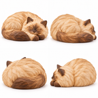 The Sleeping Ragdoll hand-carved natural oak cat sculpture – alternate 360-degree view