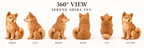 The Serene Shiba Inu hand-carved natural oak dog sculpture – alternate 360-degree view