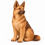 The Loyal German Shepherd hand-carved natural oak dog sculpture – main product view