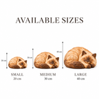 The Sleeping Ragdoll - Hand-Carved Natural Oak Cat Sculpture